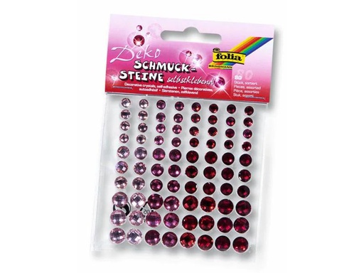 [90155593 599759] Folia Schmucksteine Sparkling Red selbstklebend 80 Stück