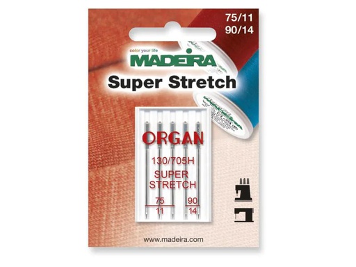 [90155627 863045] Madeira Maschinennadel Super Stretch 75/11 90/14 5 Stück