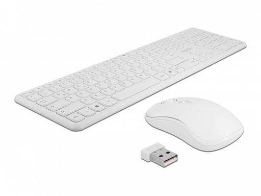 [90155683 1138031] Delock Tastatur-Maus-Set 12703 Wireless Weiss