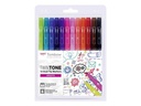 Tombow Fineliner TwinTone Brights 0.8 mm, 0.3 mm, 12 Stück