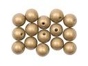 Rico Design Holzperlen Gebohrt 12 mm Gold, 15 Stück