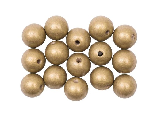 [90156055 1193002] Rico Design Holzperlen Gebohrt 12 mm Gold, 15 Stück