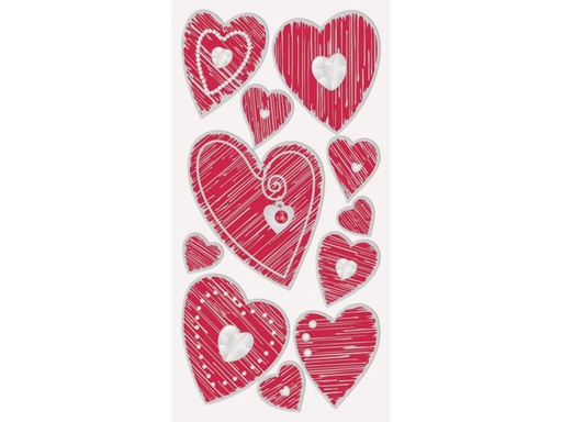 [90156212 797985] Heyda Motivsticker Mix  Herzen, Rot