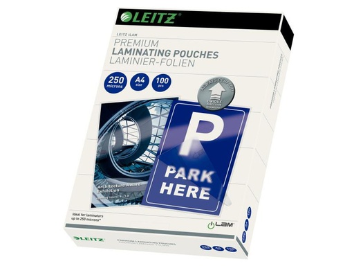 [90156286 627343] Leitz Laminierfolie Premium A4, 250 µm, 100 Stück, Glänzend