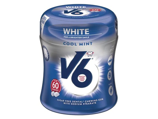 [90015636 1128893] V6 Kaugummi White Cool Mint 87 g