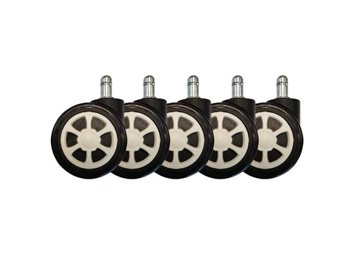 [90015640 1115253] LC-Power Ersatzrollen Gaming Stuhlrollen 5er Set Weiss