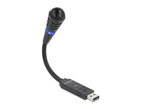 [90156625 1131209] Delock Mikrofon USB Schwanenhals mit Mute Button, Uni-Direktional