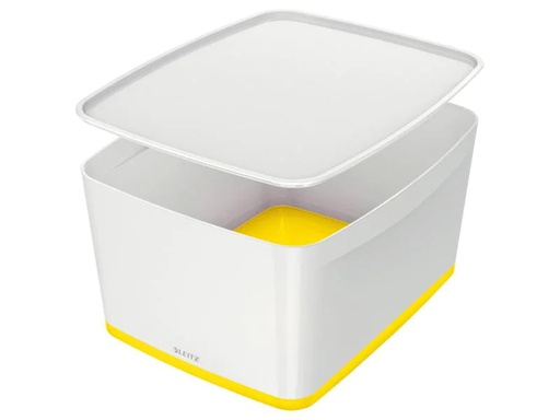 [90156724 1024639] Leitz Aufbewahrungsbox MyBox WOW Gross, Gelb; Weiss, Deckel