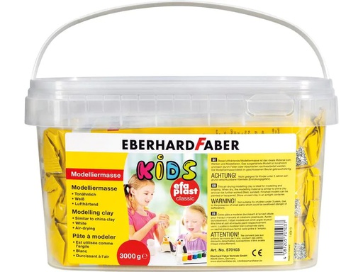 [90156817 1102077] Eberhard Faber Modelliermasse Efa-plast Classic Kids 3 kg, Weiss