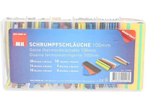 [90156905 1181325] Max Hauri Schrumpfschlauch 71-teilig Sortimentsbox, Mehrfarbig
