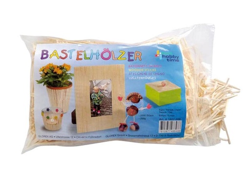 [90157064 569120] hobbytime Holzkleinteile Bastelhölzer, 2000 Stück