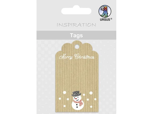 [90157110 755627] URSUS Geschenkanhänger Snowman 3.45 x 7.5 cm, 8 Stück