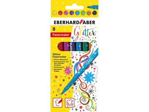 [90015753 1102066] Eberhard Faber Filzstift Glitter, 8er Kartonetui
