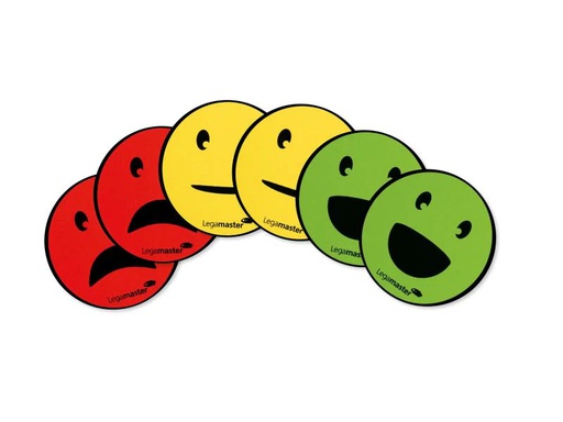 [90158376 917918] Legamaster Haftmagnet Emoticon Gelb/Grün/Rot, 6 Stück