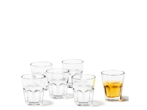 [90158523 621827] Leonardo Schnapsglas Stamper, Rock 50 ml, 6 Stück, Transparent 