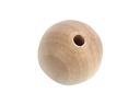 Rico Design Holzperlen Gebohrt 40 mm Nature, 6 Stück
