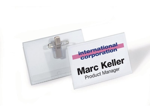 [90159038 578974] DURABLE Namensschild mit Clip 75 x 40 mm, 50 Stück