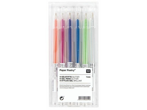 [90015889 1167150] Rico Design Gelschreiber Glitzer 1 mm, 6 Stück