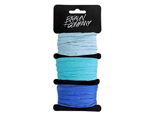 [90015907 1143516] Braun + Company Geschenkband Raffia Blau Mix pro Farbe 10 Meter