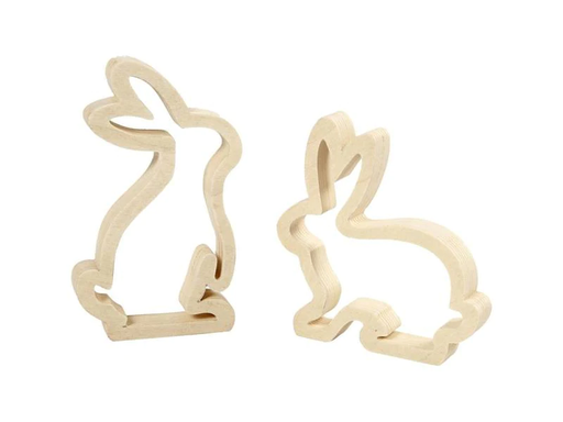 [90159712 700956] Creativ Company Holzhase Hellbraun, 2 Stück