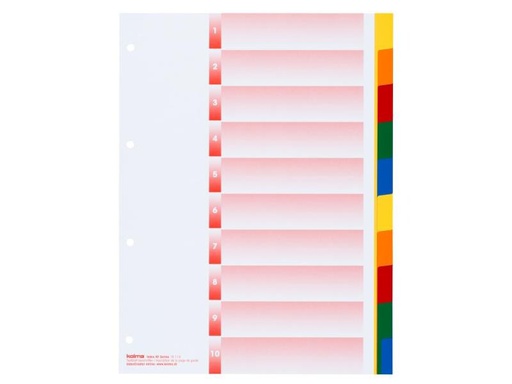 [90159841 830655] Kolma Register A4 KolmaFlex 1-10 Farbig