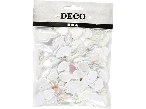 [90159952 1103956] Creativ Company Pailletten 14 x 19 mm, 50 g, Weiss