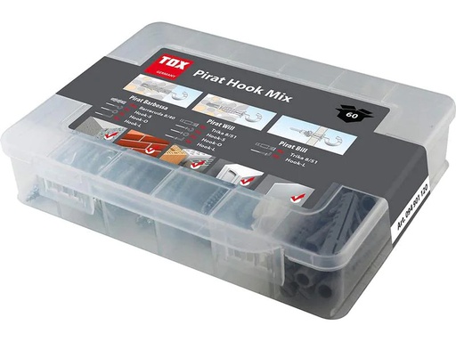 [90160043 1074252] Tox-Dübel Hakendübel Pirat Hook Mix 60 Stück