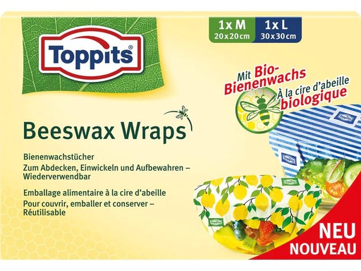 [90160299 1183886] Toppits Bienenwachstuch  2 Stück, Mehrfarbig