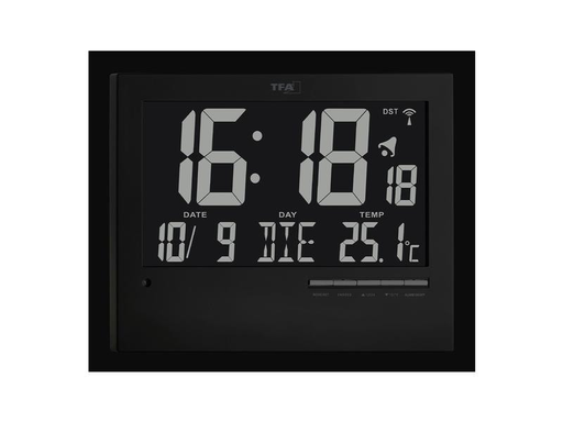 [90160355 1093694] TFA Dostmann Funkuhr Schwarz