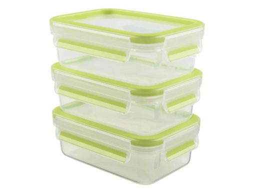 [90160396 454103] Emsa Vorratsbehälter 3 Stück, 0.55 l, Grün/Transparent