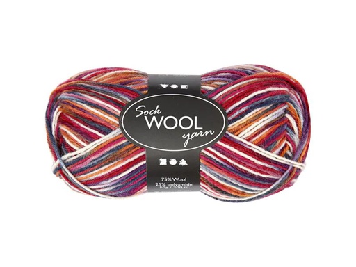 [90160427 1057935] Creativ Company Wolle 50 g für Socken, Blau/Rot