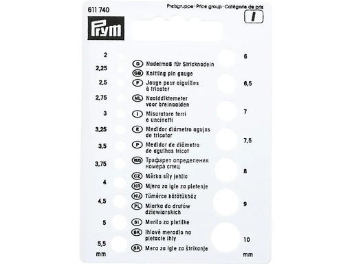 [90160436 1174934] Prym Nadelmass für Stricknadeln