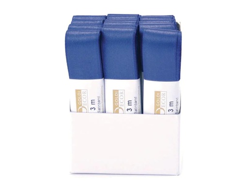 [90160691 640947] GOLDINA Satinband 25 mm x 3 m, Blau, 1 Stück