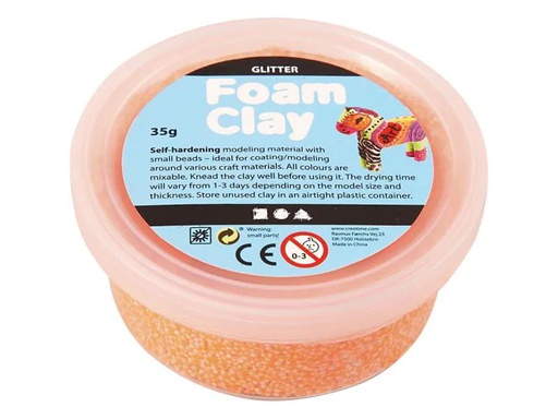 [90160856 828548] Creativ Company Modelliermasse Foam Clay 35 g Glitzer Orange