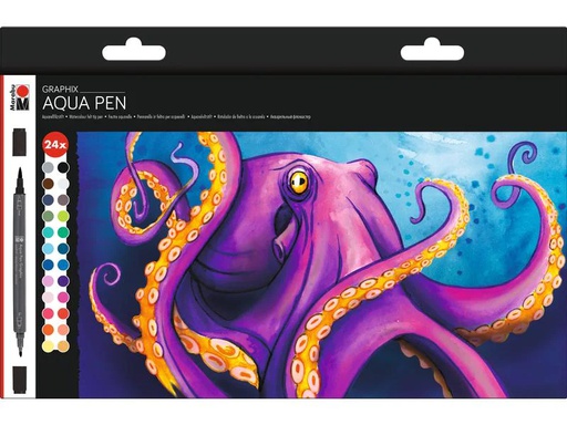 [90161136 1135177] Marabu Filzstift Aqua Pen Graphix Octopy, 24 Stück