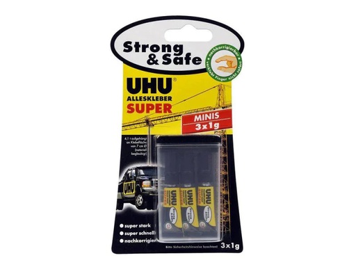 [90161290 683238] UHU Alleskleber Super Strong &amp; Safe 1 Stück, Transparent
