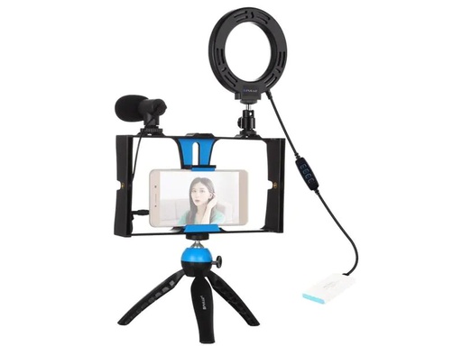 [90016503 1145310] Puluz Videoleuchte Vlogging Set 4 in 1