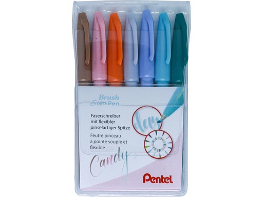 [90016854 1173105] pentel Filzstift Brush Sign Pen Set 7 Stück