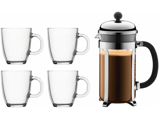 [90017080 864529] Bodum Kaffeebereiter-Set Chambord 0.35 l/1 l, Transparent