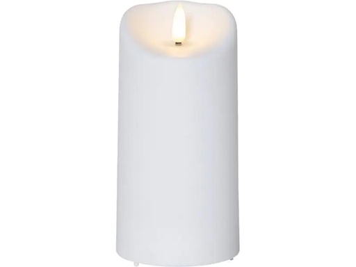 [90001704 1059748] Star Trading LED-Kerze Pillar Flamme Ø 7.5 x 15 cm, Weiss