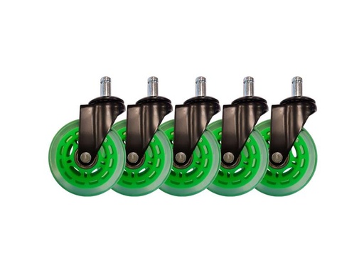 [90017312 1123927] LC-Power Gaming Stuhlrollen 5er Set Grün