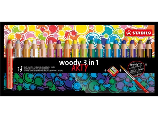 [90017555 1177838] STABILO Farbstifte woody 3in1 Arty 18er Etui