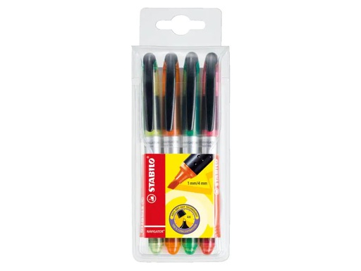 [90017645 1085129] STABILO Textmarker Navigator 4 Stück Mehrfarbig