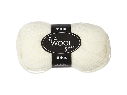 [90017799 1057929] Creativ Company Wolle 50 g für Socken, Weiss