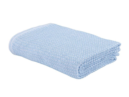 [90017879 1168954] Eskimo Decke Ascona 150 x 210 cm, Weiss/Hellblau