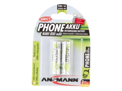 [90017920 868141] Ansmann Akku 2x AA 800 mAh für DECT-Phones