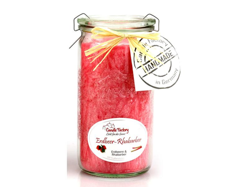 [90018391 1162133] Candle Factory Duftkerze Erdbeer und Rhabarber Mini Jumbo