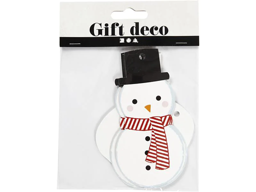 [90018460 1104171] Creativ Company Geschenkanhänger Schneemann 11.8 x 8.5 cm, 10 Stück