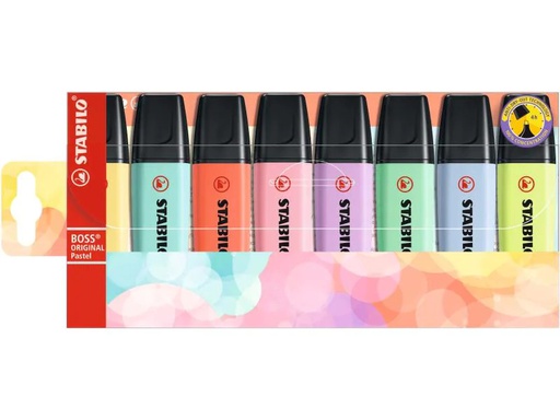 [90018690 1095202] STABILO Textmarker BOSS Pastell, 8 Stück