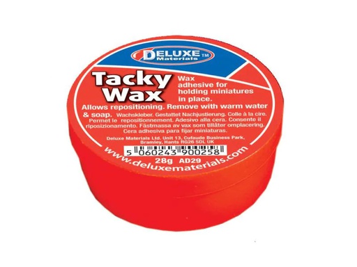 [90001849 778890] Deluxe Materials Modellbauklebstoff Tacky Wax 1 Stück, Weiss